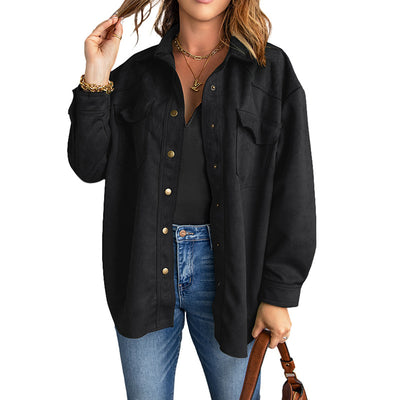Chaqueta Ante Suave Otoño Mujer - Camisa Solapa Clásica Corte Holgado - Image 2