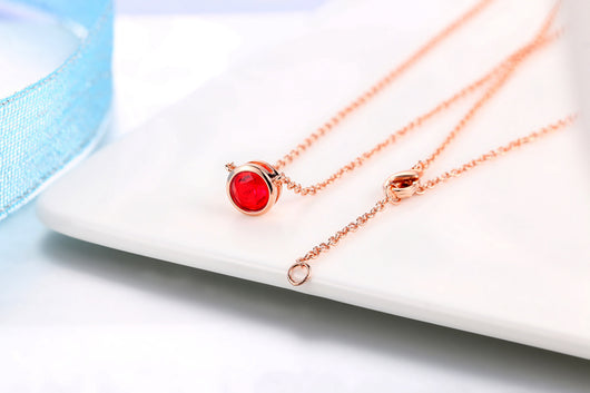 Collar para Mujer Estilo Minimalista con Colgante de Circonita Cúbica en Oro Rosa - Image 9