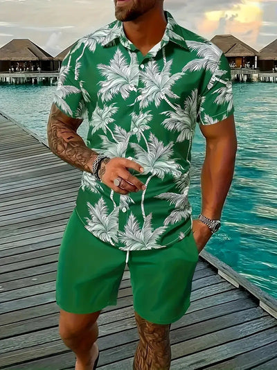 Traje Hawaiano Hombre 3D Estampado Manga Corta - Image 11