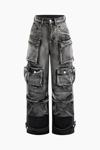Jeans de Trabajo Estilo Urbano con Múltiples Bolsillos y Detalles Desgastados - Image 20