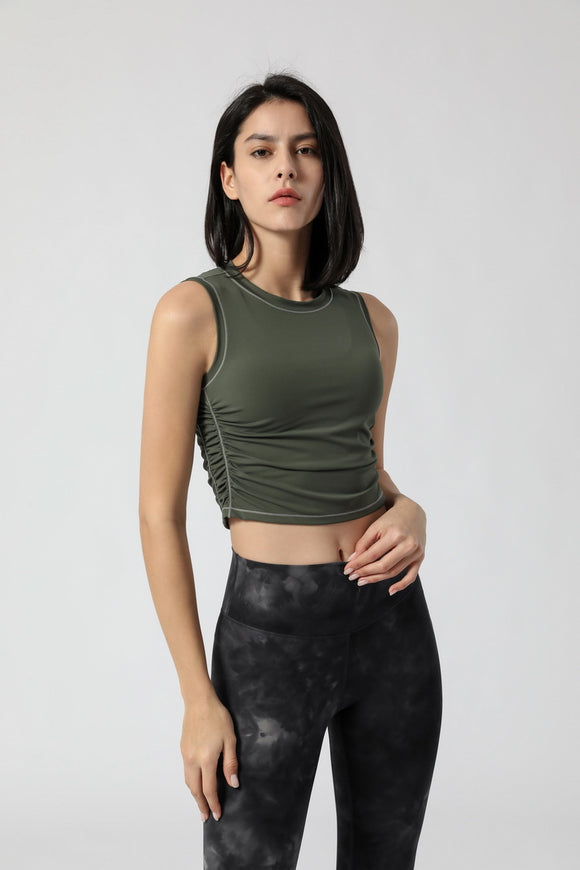 Top Deportivo Mujer con Pliegues Laterales