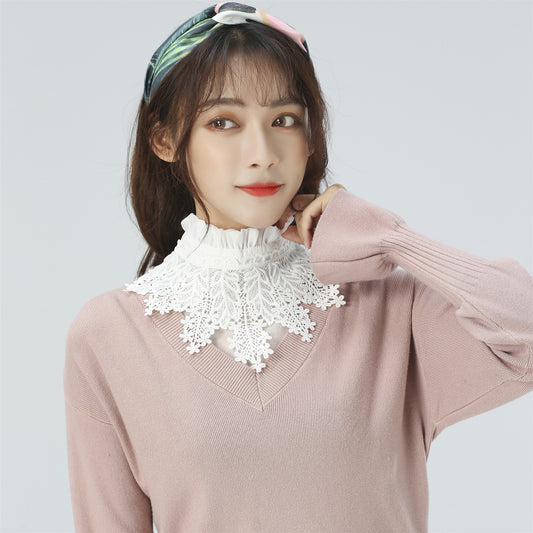 Cuello Postizo Floral para Mujer - Accesorio Decorativo Stand-up