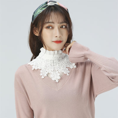 Cuello Postizo Floral para Mujer - Accesorio Decorativo Stand-up