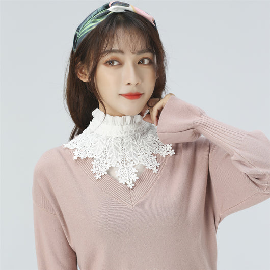 Cuello Postizo Floral para Mujer - Accesorio Decorativo Stand-up