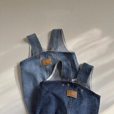 Pantalón Tipo Overol Denim Azul con Tirantes para Niños y Niñas - Image 5