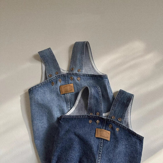 Pantalón Tipo Overol Denim Azul con Tirantes para Niños y Niñas - Image 5