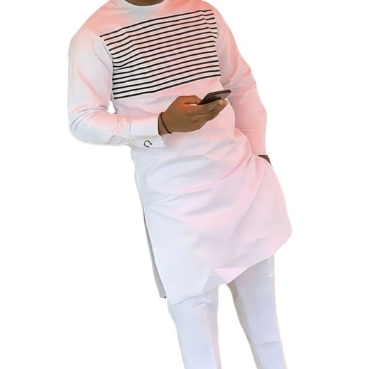 Conjunto Casual para Hombre: Camisa Bordada + Pantalón con Cordón - Image 5