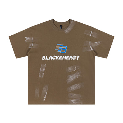 Camisa de Manga Corta con Estampado Artístico Splash-Ink para Hombre - Image 4