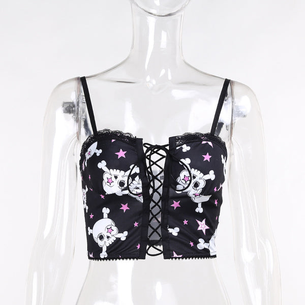 Bolso Bandolera Gótico Corazón y Calavera - Diseño Femenino Negro