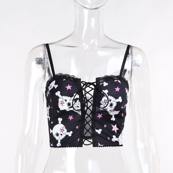 Bolso Bandolera Gótico Corazón y Calavera - Diseño Femenino Negro