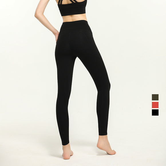 Pantalones Yoga Cintura Alta con Bolsillos Laterales y Levantador de Glúteos