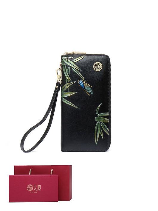 Billetera Étnica de Cuero con Estampado y Cierre para Mujer - Image 28