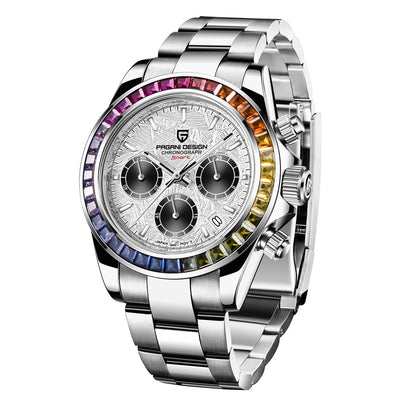 Reloj de Hombre Acero Inoxidable Cristales Multicolor Resistente al Agua - Image 6