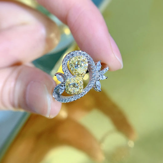 Anillo de Plata 925 con Diamante Amarillo - Diseño Minimalista - Image 8