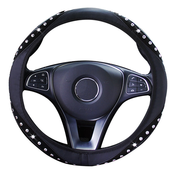 Funda para Volante con Cuero, Diamantes y Gemas - Elástica y Ajustable