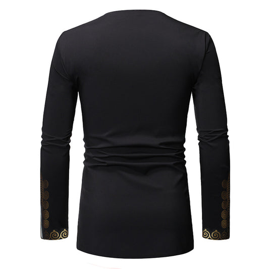Camisa Casual de Manga Larga con Brillo Metalizado para Hombre - Image 2