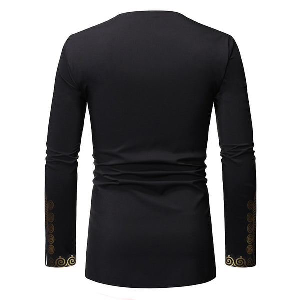 Camisa Casual de Manga Larga con Brillo Metalizado para Hombre