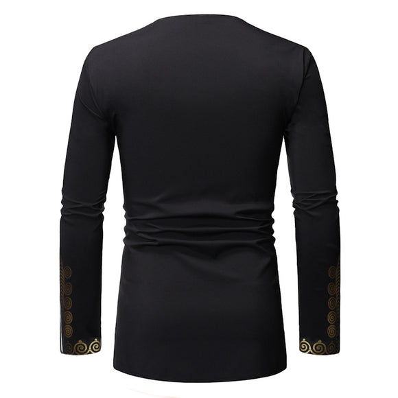 Camisa Casual de Manga Larga con Brillo Metalizado para Hombre