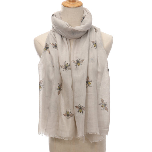 Pañoleta Protectora con Estampado de Abejas - Protección Solar y Calidez para Viajes - Image 4