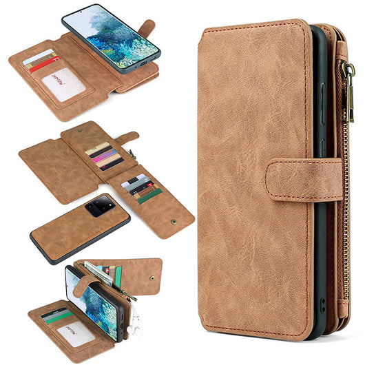 Cartera Multifuncional de Cuero para Celular con Compartimentos
