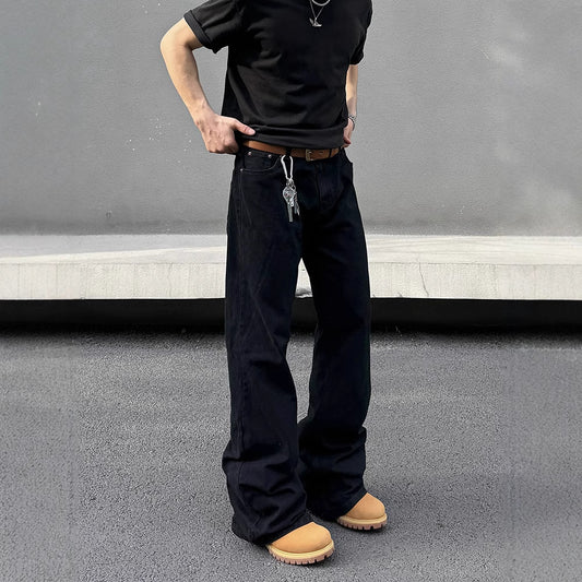 Jeans Skinny Negros Desgastados Retro para Hombre - Corte Favorecedor