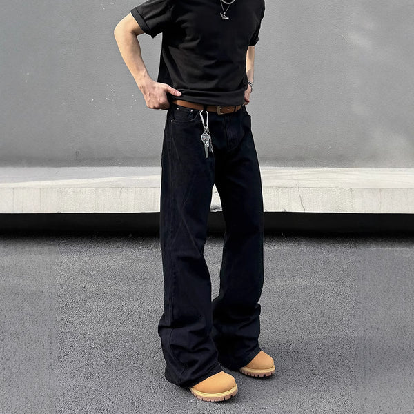 Jeans Skinny Negros Desgastados Retro para Hombre - Corte Favorecedor
