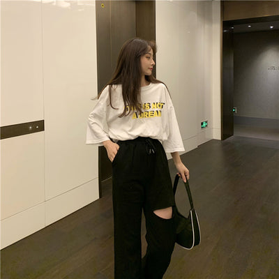 Pantalones Anchos Sueltos Desgarrados para Estudiantes - Combinan con Todo - Image 6