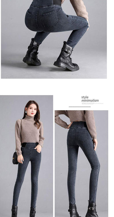 Jeans Skinny de Cintura Alta con Forro Polar Cálido y Cintura Elástica - Image 21