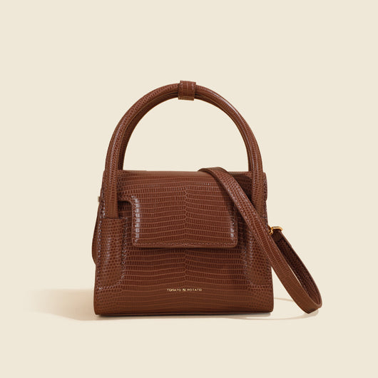 Bolso Mensajero de Cuero Genuino con Patrón de Lagartija para Mujer - Image 5