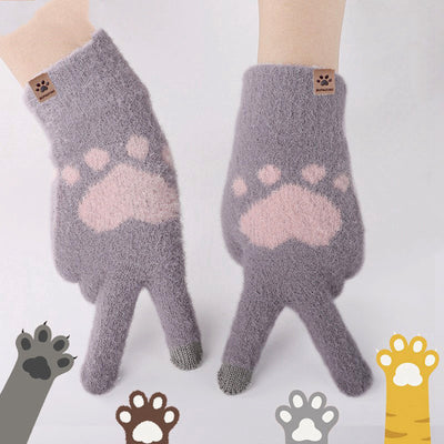 Guantes Térmicos Acolchados con Diseño de Patitas de Gato - Image 3