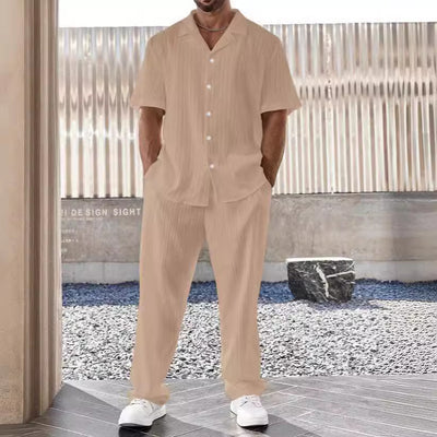 Conjunto Casual Ejecutivo: Camisa de Manga Corta y Pantalón para Hombre - Image 3
