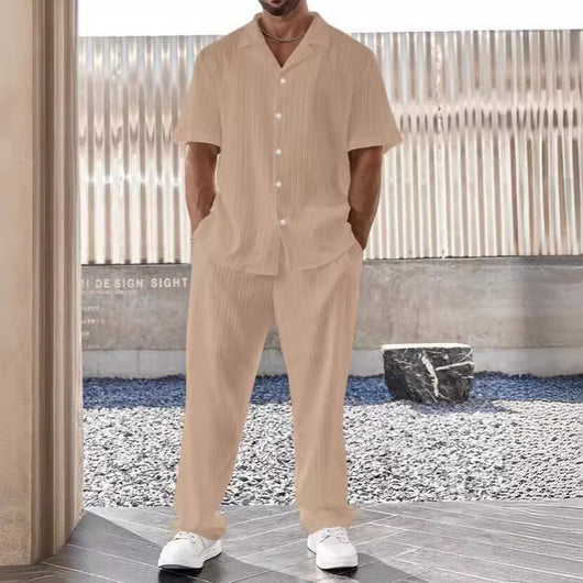Conjunto Casual Ejecutivo: Camisa de Manga Corta y Pantalón para Hombre - Image 3