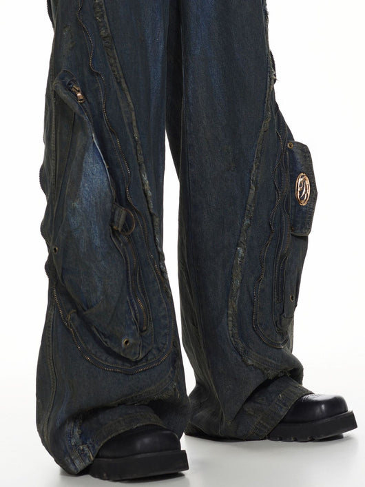 Pantalones Vaqueros Oversized Estilo Urbano Americano Corte Pesado - Image 25