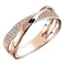 Simple Personality X-shaped Two-tone Female Zircon Copper Ring Dorado 5