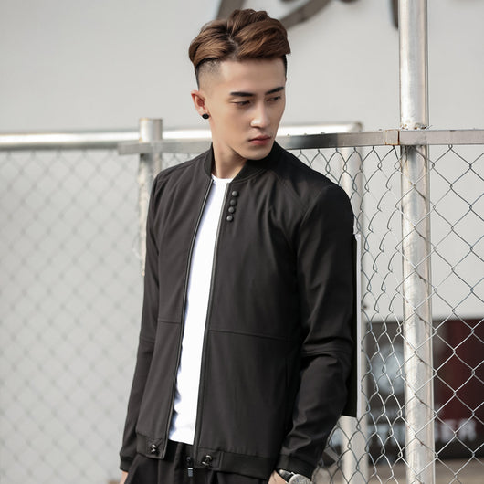 Chaqueta Casual para Hombre Cuello Alto Ajustado Talla Grande - Image 10