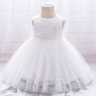 Vestido de Niña Europeo Americano con Bordado en Malla - Image 3