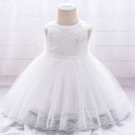 Vestido de Niña Europeo Americano con Bordado en Malla - Image 3