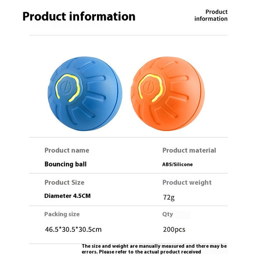 Blue smart pet toy ball with a glowing yellow power button, an electronic interactive toy for dogs and cats. - Image 9
