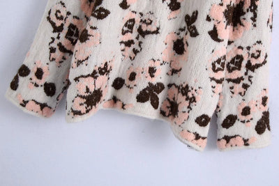 Suéter Tejido Slim con Jacquard Floral para Mujer - Image 4