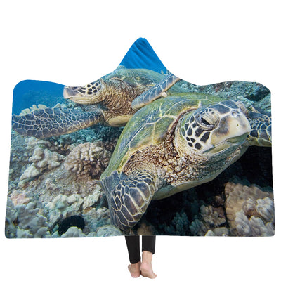 Poncho Manta con Capucha Serie Tortugas del Océano - Image 15