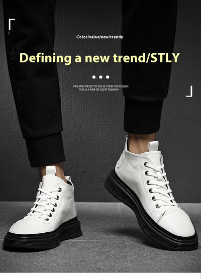 Botas Altas de Cuero para Hombre - Zapatos Casuales Invierno - Image 32