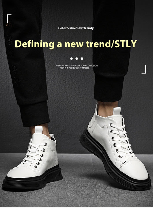 Botas Altas de Cuero para Hombre - Zapatos Casuales Invierno - Image 32