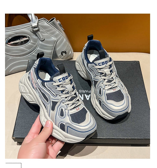 Zapatos Deportivos Mujer Malla Transpirable Base Reforzada Gris - Image 18