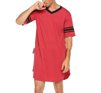 Pijama Corto Cuello V con Detalles en Costuras para Hombre - Image 7