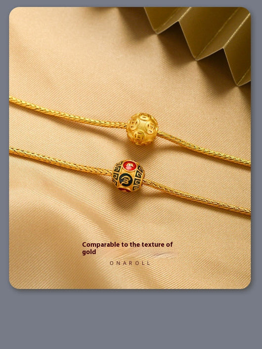 Pulsera de Cuentas de Oro Antiguo en Cobre Puro con Tarjeta de Bendición - Image 10