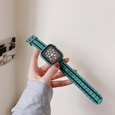 Set de Correas de Silicona para Apple Watch 7, SE y 8 con Funda Protectora - Image 28