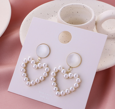 Aretes de Perla Colgante Elegante con Textura de Concha - Estilo Trendy Minimalista - Image 11