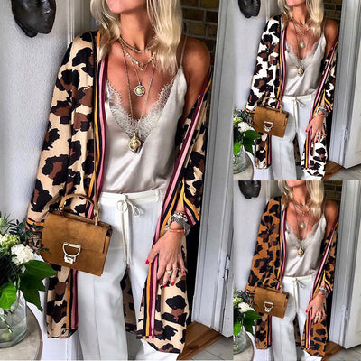 Cardigan Suelto Estampado Leopardo para Mujer - Versátil y Moderno