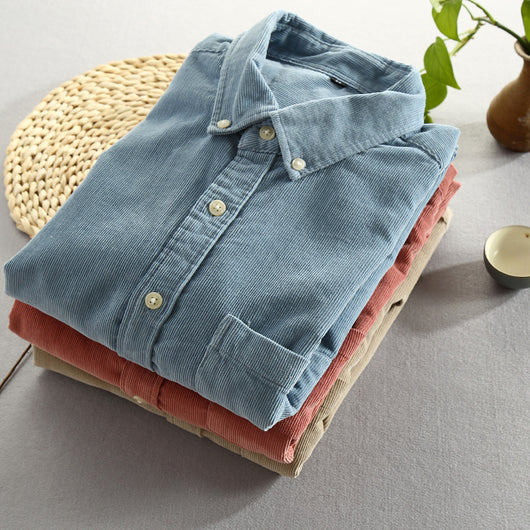 Camisa de Pana para Hombre con Cuello Solapa - Image 9