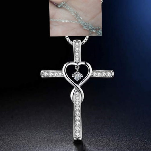Collar Colgante Cruz Cristiana Fe y Amor Infinito con Piedra de Nacimiento - Image 13